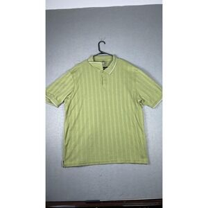 Covington Polo Shirt Mens 2XL Green Textured Vertical Stripe‎ Knit Golf Casual
